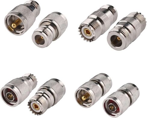 RF Coaxial Adapter Connector Kit N Male/Female to UHF PL-259 SO-239 M/F Straight Adapter for Extension Cable Antenna CCTV N to UHF Coax Adapter Kit (4pcs UHF-N) in Saudi Arabia