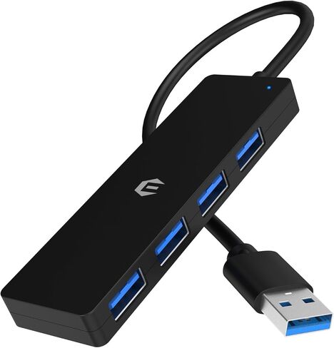 محور USB، محطة إرساء USB، محور محول USB، محور بيانات محمول رفيع للغاية، محور USB 4 في 1 مع 4 * USB 3.0 متوافق مع أنظمة Windows وmacOS وLinux وChrome OS (غطاء من الألومنيوم) in Kuwait