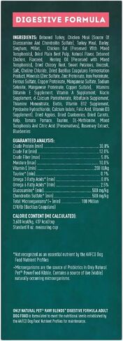 Only Natural Pet Raw Blends Infused Grain Dog Food, High Protein All-Natural Whole Ingredients & 100% Raw Meat Bites, Red Meat Feast, Low Phosphorus, Dehydrated Mix for Large Breed & Picky Eaters, 4lb in Saudi Arabia