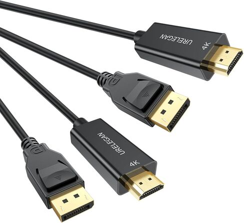 كابل DisplayPort إلى HDMI بطول 3 أقدام 5 حزم، منفذ عرض 4K إلى كابلات HDMI أحادي الاتجاه DP إلى سلك HDMI لأجهزة Dell، والشاشة، وجهاز العرض، وسطح المكتب، وAMD، وLenovo، وHP، وThinkPad والمزيد in Kuwait