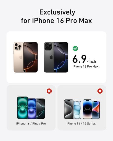 Anker for iPhone 16 Pro Max Phone Case: Magnetic Matte Textured Military Grade Drop Protection Translucent Cell Phone Cover - Slim Rugged Durable Shockproof Protective Bumper Cases(Black) in Saudi Arabia