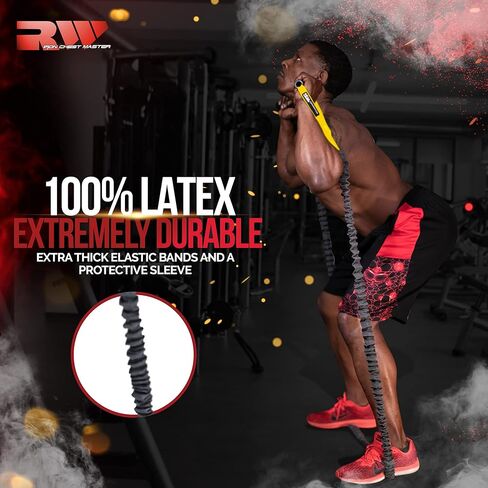 عصابات المقاومة رون ويليامز ذات المقابض والأكمام الواقية | عصابات تمرين الجسم بالكامل المحمولة للرجال والنساء | يشمل التدريب على التمارين الرياضية in Kuwait