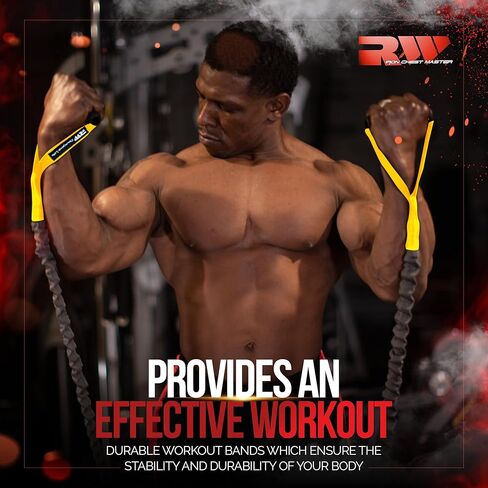 عصابات المقاومة رون ويليامز ذات المقابض والأكمام الواقية | عصابات تمرين الجسم بالكامل المحمولة للرجال والنساء | يشمل التدريب على التمارين الرياضية in Kuwait