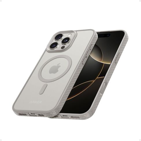 Anker for iPhone 16 Pro Max Phone Case: Magnetic Matte Textured Military Grade Drop Protection Translucent Cell Phone Cover - Slim Rugged Durable Shockproof Protective Bumper Cases(Black) in Saudi Arabia