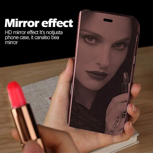 S22 Ultra Leather Case Compatible with Samsung Galaxy S22 Ultra 5G Phone Case Clear View Makeup Mirror Flip Cover, S22 Ultra Case with Kickstand Shockproof Protective Cover for Samsung S22 Ultra 5G in Kuwait
