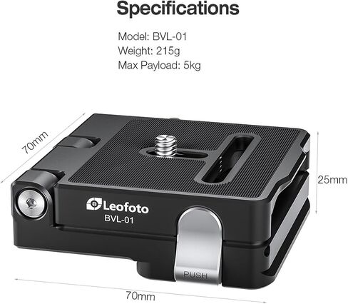 Leofoto BVL-01 Foldable L-Plate, Convertible Camera Plate, 1/4" Camera Screw, Arca Compatible in Saudi Arabia
