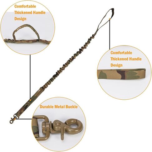 IronSeals Tactical Dog Training Bungee Leash Quick Release Buckle with Control Handle - CP Camouflage in Saudi Arabia