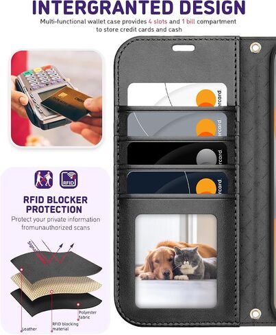 OCASE for Galaxy S24 FE Wallet Case, PU Leather Crossbody Phone Case with Removable Shoulder Strap, Kickstand, RFID Blocking Card Slots, Flip Folio Phone Purse, Graphite in Saudi Arabia