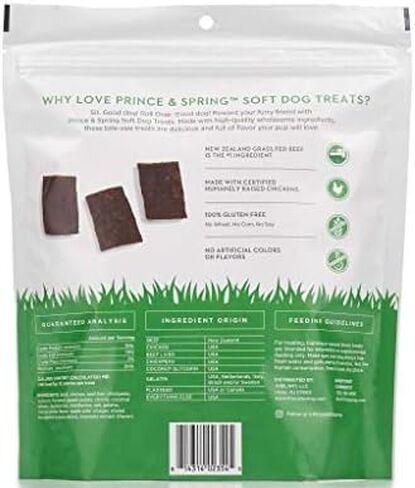 Prince & Spring Soft Dog Treats - Gluten Free Grass Fed Beef & Chicken Recipe Grain Free Soft Moist Meaty Dog Food - 22 oz in Saudi Arabia