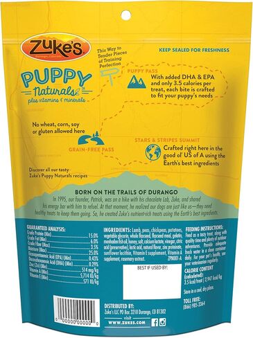 Zuke's Puppy Naturals Dog Treats Lamb & Chickpea, 5 Ounce (Pack of 3) in Saudi Arabia