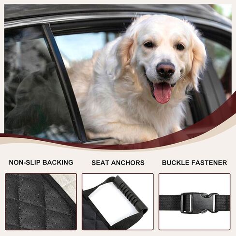 Front Seat Dog Cover, Waterproof Car Seat Covers for Dogs Nonslip Scratch-Proof Dog Seat Cover Front Seat for SUV, Trucks & Cars - S, Black/Orange in Kuwait