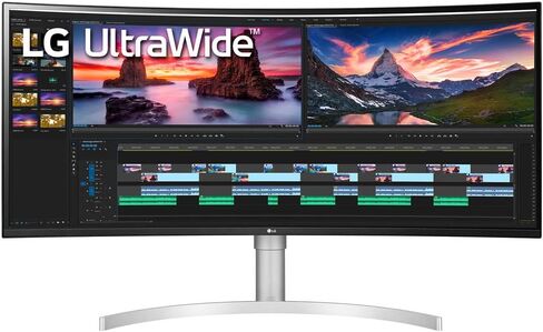LG 38WN95C-W 38 بوصة UltraWide QHD+ IPS شاشة منحنية NVIDIA G-SYNC حزمة متوافقة مع حزمة حماية محسنة CPS لمدة عام واحد وحزمة برامج التحرير القياسية Elite Suite 18 in Saudi Arabia