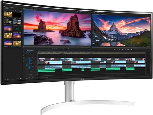 LG 38WN95C-W 38 بوصة UltraWide QHD+ IPS شاشة منحنية NVIDIA G-SYNC حزمة متوافقة مع حزمة حماية محسنة CPS لمدة عام واحد وحزمة برامج التحرير القياسية Elite Suite 18 in Saudi Arabia