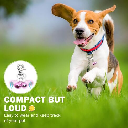 SCENEREAL Bells for Dog Collars - 2 Pack Pet Hanging Ring Bell Accessories for Dog & Cat, Pet Pendant Collar Charm with Heavy Duty Snap Clips, Sliver Bells for Tracking and Training Christmas Gift in Kuwait