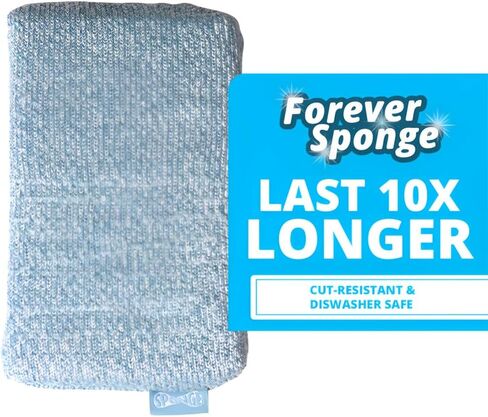 Grill Rescue Heavy Duty Kitchen Sponge - Lasts 20x Longer, Scratch-Free, Safe for Non-Stick Cookware - Cut Resistant, Versatile Household, Bathroom & Outdoor Cleaning Supplies (2) in Kuwait