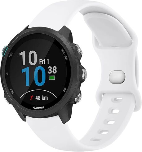 أساور Vancle متوافقة مع Garmin Forerunner 245/Forerunner 645/Forerunner 165/Forerunner 55 SmartWatch، سوار رياضي من السيليكون 20 مم لموسيقى Garmin Forerunner 245/645/165 للنساء والرجال in Saudi Arabia