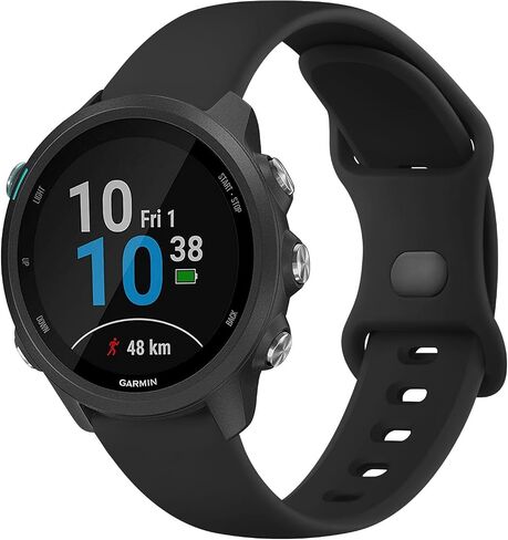أساور Vancle متوافقة مع Garmin Forerunner 245/Forerunner 645/Forerunner 165/Forerunner 55 SmartWatch، سوار رياضي من السيليكون 20 مم لموسيقى Garmin Forerunner 245/645/165 للنساء والرجال in Saudi Arabia