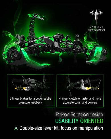 POISON SCORPION Black Off-Road/Dirt Bike Clutch Brake Levers Compatible with KX65 00-22 | KX85 01-22 | KX100 01-21 | KX125 00-05 | KX250 00-04 | KX250F RMZ250 04 | RMZ 250 07-22 | RMZ 450 RMZ450 05-22 in Saudi Arabia