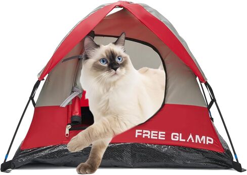 Red Outdoor Portable Cat Tent House Waterproof, Cave Bed for Indoor Small Pets,21.6x21.6x14'' in Saudi Arabia