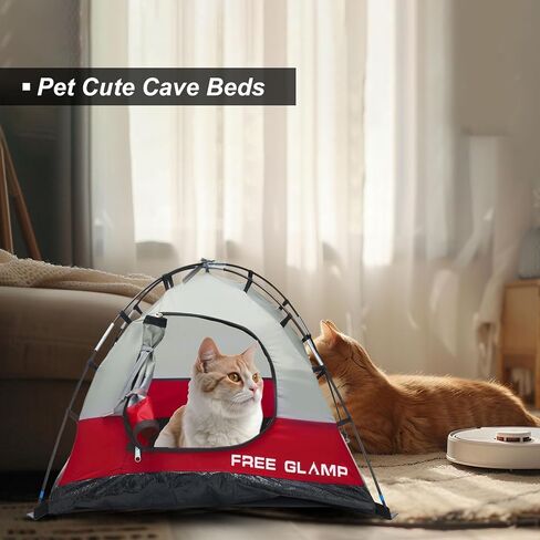 Red Outdoor Portable Cat Tent House Waterproof, Cave Bed for Indoor Small Pets,21.6x21.6x14'' in Saudi Arabia