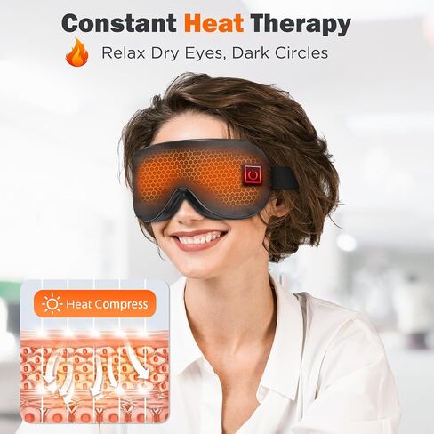 Cordless Sleep Eye Mask with Heat and Cooling for Dry Eyes Migraines, Electric Heated Eye Mask for Sleeping, Cooling Eye Mask for Travel Stye Eye Blepharitis Birthday Gift for Woman/Man (Blue) in Saudi Arabia