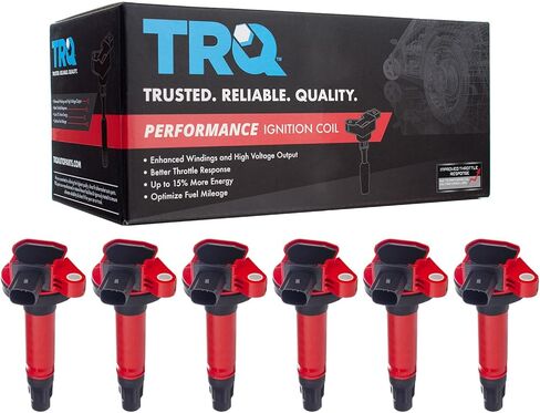 TRQ 10 Piece Premium High Performance Ignition Coil with Black Boot Kit Set for 2005-2008 F250 SD Truck / 2005-2008 F350 SD Truck / 2005-2008 F450 Truck / 2005-2008 F550 Truck in Saudi Arabia