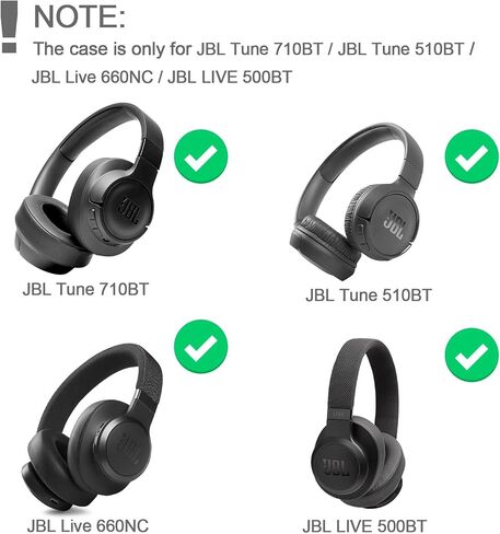 حقيبة سفر صلبة من RAIACE لسماعات JBL Tune 710BT /JBL Live 650BTNC/ 400BT / 500BT وJBL Tune 510BT / 500BT / 660 BTNC/Bluetooth. - أسود (بطانة سوداء) in Kuwait