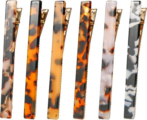 Cobahom 6 Pack Leopard Print Hair Clips Duckbill Hair Clip Metal Duck Teeth Hair Pins Chic Tortoise Shell Hair Barrettes for Women and Girls in Kuwait