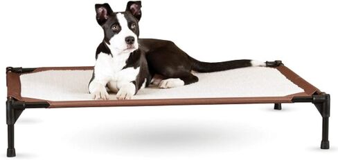 K&H Pet Products Self-Warming Pet Cot Elevated Dog Bed Cot - Chocolate/Fleece, Large 30 X 42 X 7 Inches in Saudi Arabia