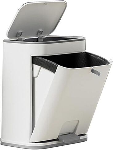 Double-Open Cover Trash can,12Liter/3.2 Gallon Garbage can with Press top Lid,Household pedal trash can,Plastic Trash bin Suitable for Kitchen, Bathroom, Bedroom, Living Room, Office, Outdoor in Saudi Arabia