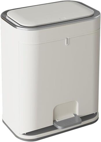 Double-Open Cover Trash can,12Liter/3.2 Gallon Garbage can with Press top Lid,Household pedal trash can,Plastic Trash bin Suitable for Kitchen, Bathroom, Bedroom, Living Room, Office, Outdoor in Saudi Arabia