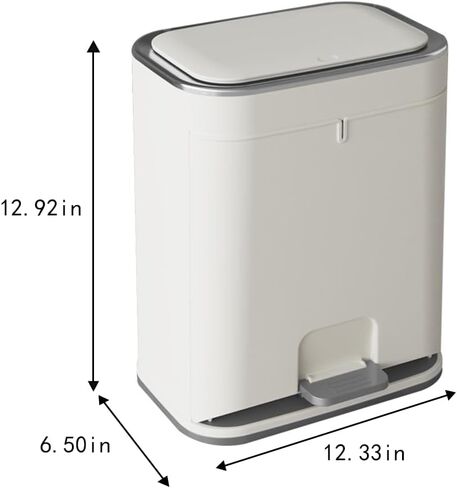 Double-Open Cover Trash can,12Liter/3.2 Gallon Garbage can with Press top Lid,Household pedal trash can,Plastic Trash bin Suitable for Kitchen, Bathroom, Bedroom, Living Room, Office, Outdoor in Saudi Arabia