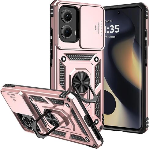 for Moto Edge 2024 Case,with Camera Cover,[Military Grade] 16ft.Drop Tested Cover with Magnetic Kickstand Car Mount Protective Case for Motorola Edge 2024, Blue in Kuwait