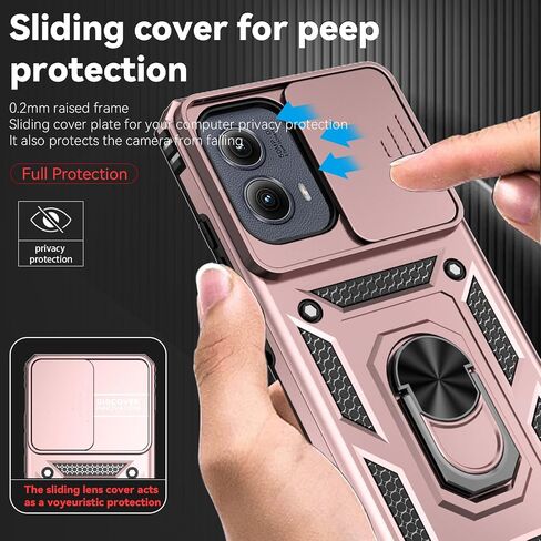 for Moto Edge 2024 Case,with Camera Cover,[Military Grade] 16ft.Drop Tested Cover with Magnetic Kickstand Car Mount Protective Case for Motorola Edge 2024, Blue in Kuwait
