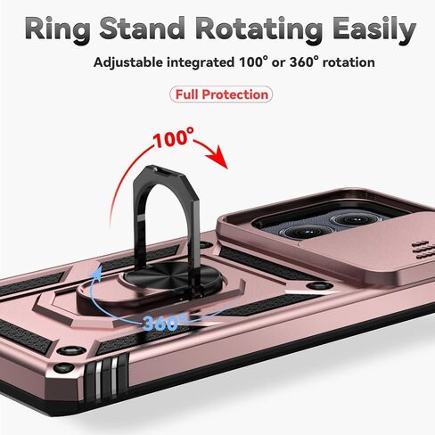 for Moto Edge 2024 Case,with Camera Cover,[Military Grade] 16ft.Drop Tested Cover with Magnetic Kickstand Car Mount Protective Case for Motorola Edge 2024, Blue in Kuwait