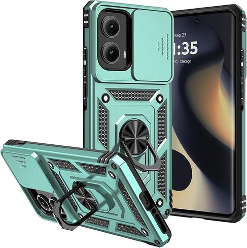 for Moto Edge 2024 Case,with Camera Cover,[Military Grade] 16ft.Drop Tested Cover with Magnetic Kickstand Car Mount Protective Case for Motorola Edge 2024, Blue in Kuwait