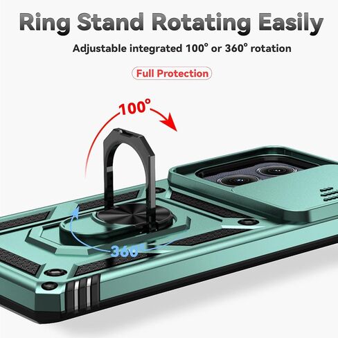 for Moto Edge 2024 Case,with Camera Cover,[Military Grade] 16ft.Drop Tested Cover with Magnetic Kickstand Car Mount Protective Case for Motorola Edge 2024, Blue in Kuwait