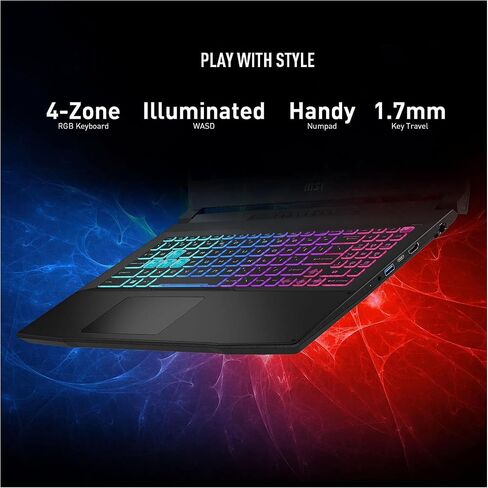 MSI Katana 17 Gaming Laptop, 13th Gen Intel Core i7-13620H, 17.3" FHD Display, 64 GB DDR5 RAM, 2 TB NVMe SSD, GeForce RTX 4060, USB-Type C, Windows 11 Home, Black in Saudi Arabia