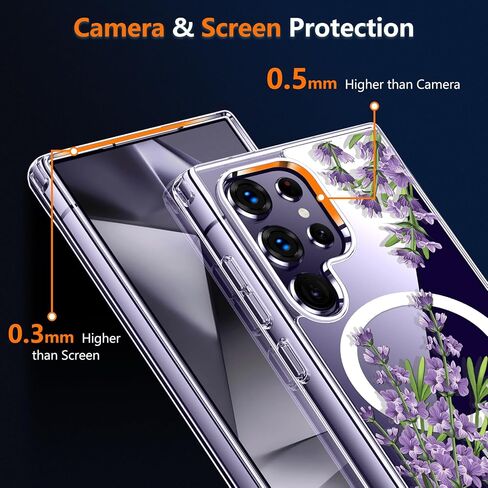 Magnetic for Galaxy S24 Ultra Case,Built-in Magnet Circle&Wireless charging,Military-Grade Shockproof case Cover for Galaxy S24 Ultra [Orange] MUS-CXDZ-01-09 in Saudi Arabia