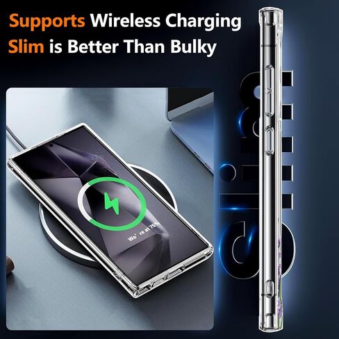 Magnetic for Galaxy S24 Ultra Case,Built-in Magnet Circle&Wireless charging,Military-Grade Shockproof case Cover for Galaxy S24 Ultra [Orange] MUS-CXDZ-01-09 in Saudi Arabia