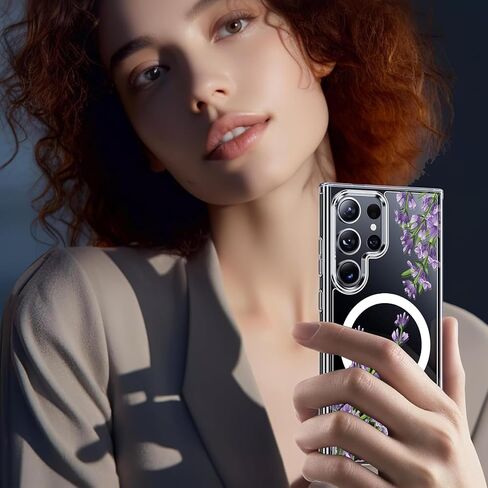 Magnetic for Galaxy S24 Ultra Case,Built-in Magnet Circle&Wireless charging,Military-Grade Shockproof case Cover for Galaxy S24 Ultra [Orange] MUS-CXDZ-01-09 in Saudi Arabia