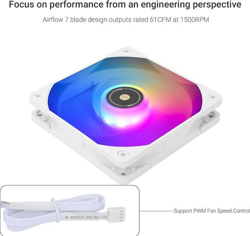 Thermalright TL-E12W-S X3 120mm ARGB CPU Fan, Computer Case Fan, Quiet 4pin PWM PC Fan, 1500RPM, Cooler Fan, for S-FDB Bearing CPU Cooling Fan,3-Pack White ARGB CPU Air Fan in Saudi Arabia
