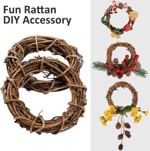 Ruisita 24 Pieces Grapevine Wreaths Vine Branch Wreath Natural 3 Inch Christmas Rattan Wreath Garland Decoration for Christmas Holiday Craft or Wedding Supplies in Saudi Arabia