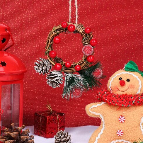 Ruisita 24 Pieces Grapevine Wreaths Vine Branch Wreath Natural 3 Inch Christmas Rattan Wreath Garland Decoration for Christmas Holiday Craft or Wedding Supplies in Saudi Arabia