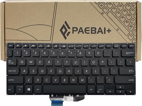 لوحة مفاتيح بديلة للكمبيوتر المحمول متوافقة مع Asus VivoBook TP412 TP412UA TP412FA بدون إضاءة خلفية بتصميم أمريكي أسود in Saudi Arabia