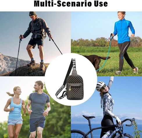 Long Keeper Sling Crossbody Bag - Women Vegan Leather Chest Bag Men Casual Daypack Cross Body Bag for Travel Running Hiking (Coffee) in Saudi Arabia