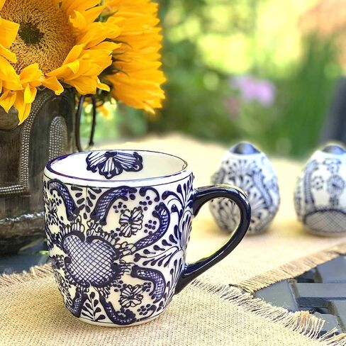 Encantada Handmade Hand-Painted Authentic Mexican Pottery Mugs (2-Pack, Mango Beaker) in Kuwait
