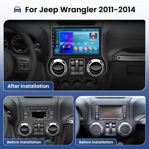 [2G+64G] Hikity Android Stereo for Jeep Wrangler JK 2011-2014, 10.1 Inch Touchscreen Wireless Carplay Android Auto Radio with GPS Navigation WiFi Bluetooth Backup Camera in Saudi Arabia