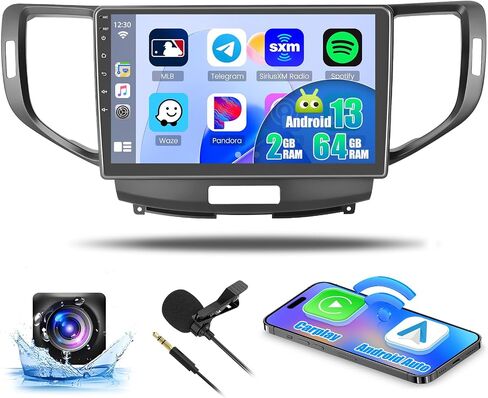 [2G+64G] Wireless Carplay Stereo for Honda Acura TSX 2009-2014/Honda Spirior 2009-2013/Honda Accord 2008-2012, Hikity 9 Inch Touch Screen Android Car Radio with Android Auto GPS WiFi BT FM/RDS in Saudi Arabia