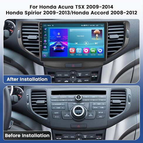 [2G+64G] Wireless Carplay Stereo for Honda Acura TSX 2009-2014/Honda Spirior 2009-2013/Honda Accord 2008-2012, Hikity 9 Inch Touch Screen Android Car Radio with Android Auto GPS WiFi BT FM/RDS in Saudi Arabia
